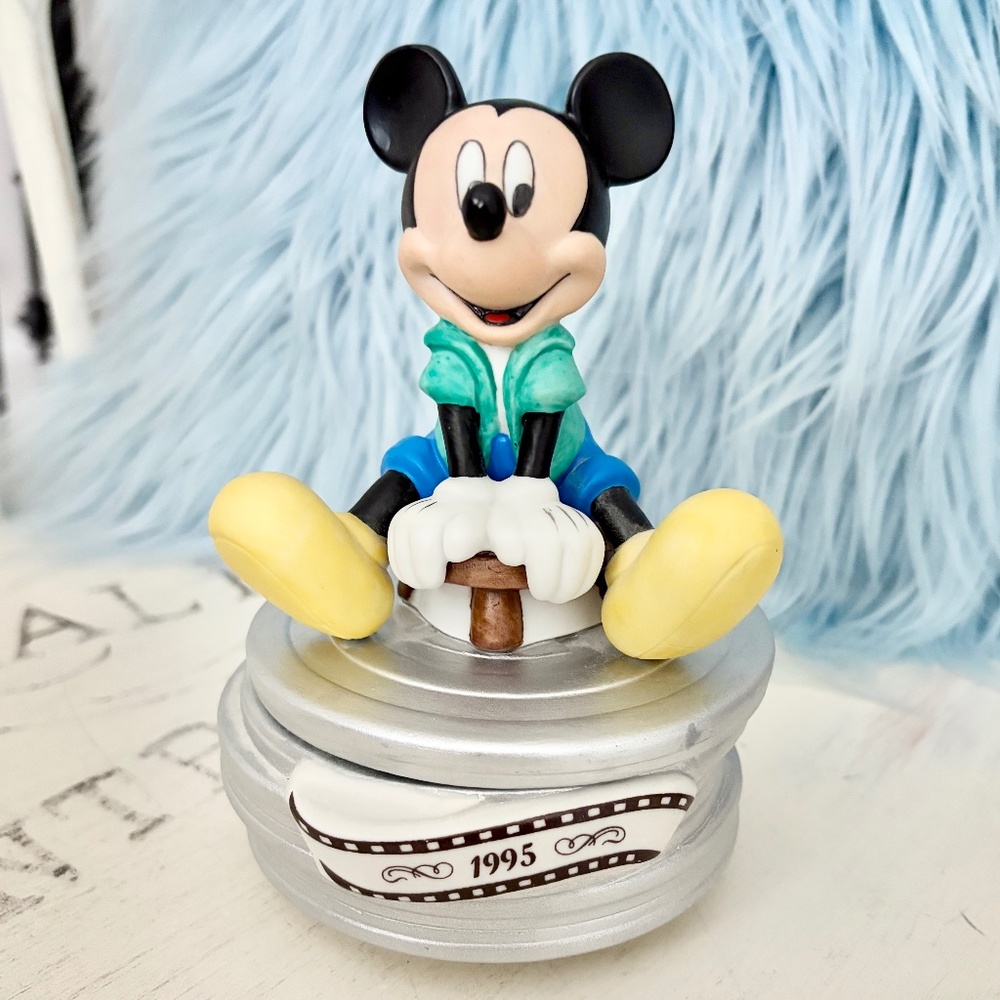 Disney, Mickey Mouse, Wind Up, Music Box, Vintage, 1995, Ceramic Disney Figure